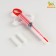 A universal set for dosing drugs and food, with silicone nozzles, red