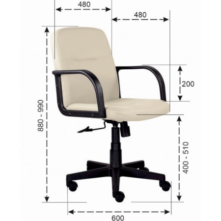 A chair for the operator Brabix Top MG-333, with armrests, leatherette, beige (Z-21)-1