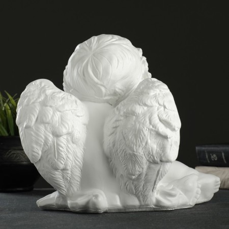 Figure "Angel Sitting Medium" 30x21x25cm, white-2