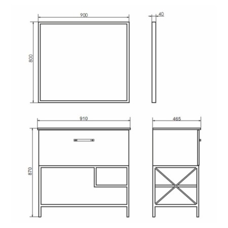 Mirror Comforty Bredford 90, graphite color-2