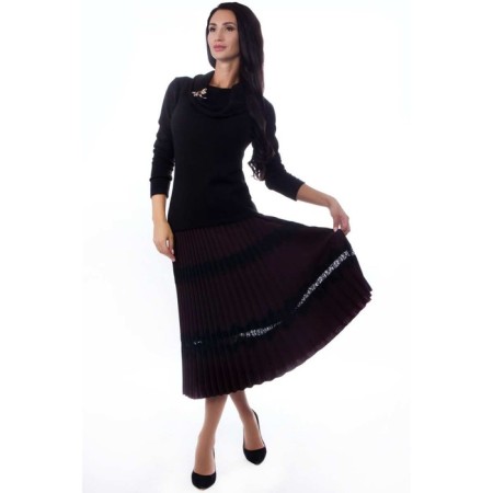 Women's skirt, size 42, brown color-1
