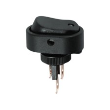 Выключатель клавишный 12V 30А (3с) ON-OFF черный ОВАЛ с синей LED подсветкой (RWB-523, ASW-20D)