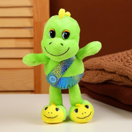 Soft toy "Dragosh", in slippers, 22 cm, green color-1