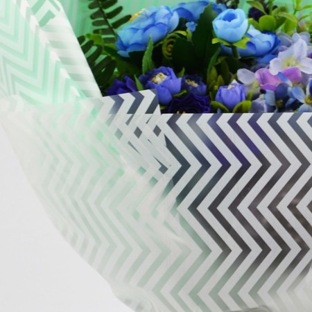 Matte film with a pattern "Wave", white color, 57 x 57 cm-1