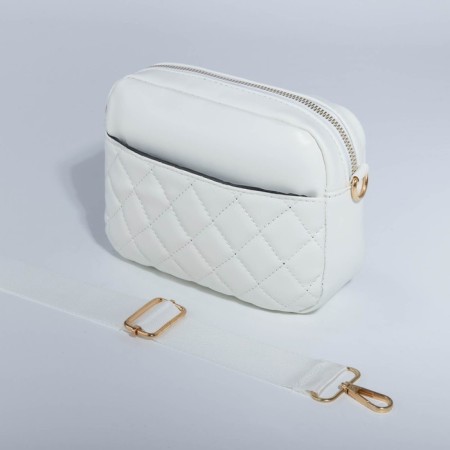 Bag Cross-Bodi with a zipper, white color-3