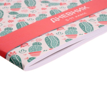 Diary for grades 5-11, "cacti. Pattern", soft cover, 48 sheets-2