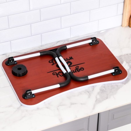 Table - breakfast tray, for a laptop, folding, white, 60x40 cm-10