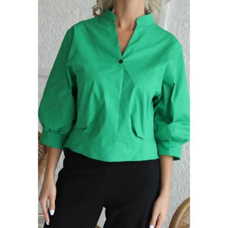 Female shirt, size 54, green color-9