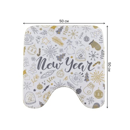 New Year's toilet rug, anti -slip, size 50x50 cm-1