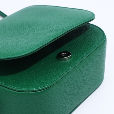 Women's bag Fabula on a magnet, long belt, green color-5
