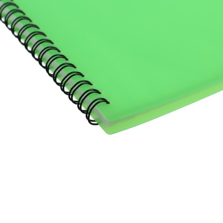 Folder 30 inserts on spirals, A4, 600 μm, Erichkrause "Neon Transport", texture "Sand", green, mix-6