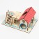 Complex-site for rodents with 2 houses and a hill, plywood, 19 x 14 cm