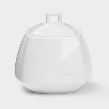 Porcelain sugar tower with a Wilmax ilona lid, 340 ml, white color-1