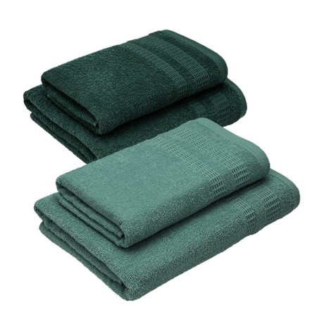 Set of towels "Pamir", size 50x80 cm - 2 pcs, 70x130 cm - 2 pcs, green color-2