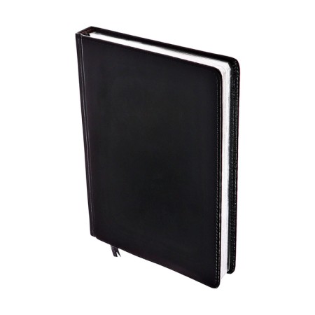Diary of 2025 A5, 168 sheets in a ruler, leatherette "Nebraska", silver cut, black-2