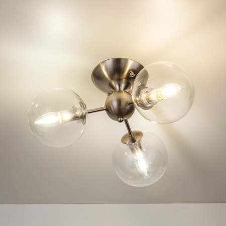 Ceiling chandelier CITILUX "Tommy" CL102131, 46x46x23.5 cm, 3x40W, E14, gray color gray-3