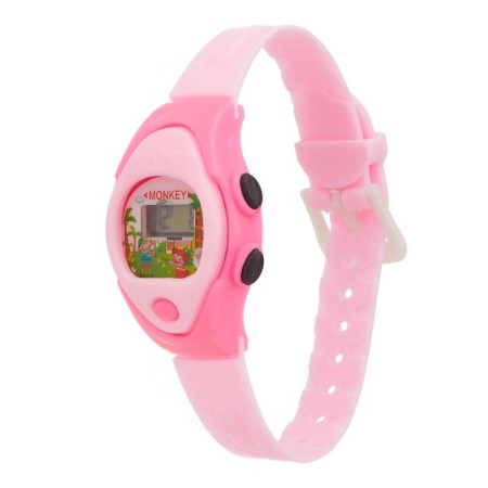 Watch of washing electronic, children's "birds", silicone strap, pink-1