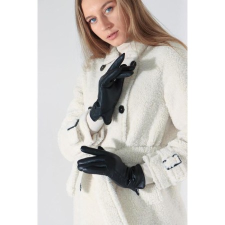 Female gloves, size 9, with insulation, black color-1