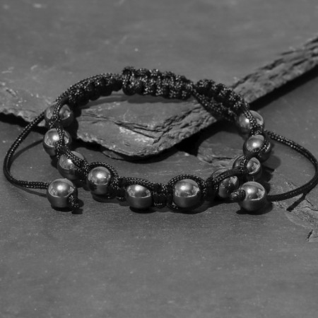 Bracelet "hematite" ball, d = 0.8, black color-4
