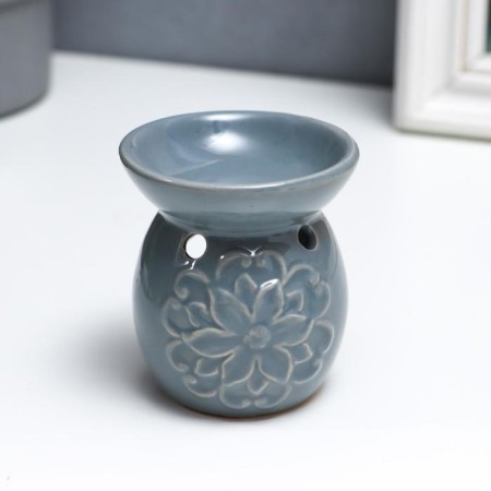 Aroma lamp ceramics "Flower and curls" mix 7.5x7x7 cm-2