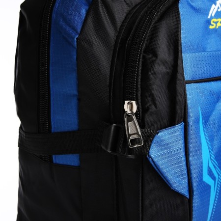 A backpack with a lightning with an increase, 65l, 4 external pockets, blue color-6