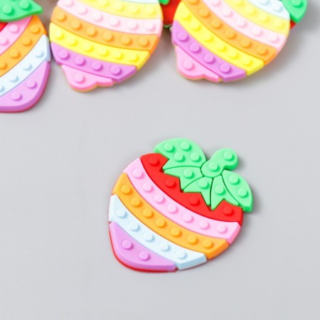 Decor for creativity rubber "strawberries and lemon" set 16 pcs mix 3.5x2.5 cm-2