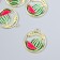Decor for creativity metal, enamel "watermelon in the circle" gold 2.1x2.5 cm