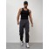 Cargo jeans male, size 50-52, dark gray color
