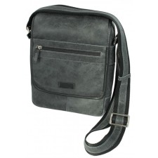 Male bag, lightning department, 1 external pocket, adjustable belt, gray color