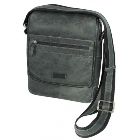 Male bag, lightning department, 1 external pocket, adjustable belt, gray color