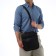 Male bag over the shoulder, Textura, artificial leather, black color