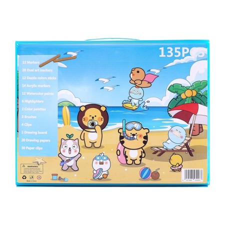 Set for drawing animals blue-3