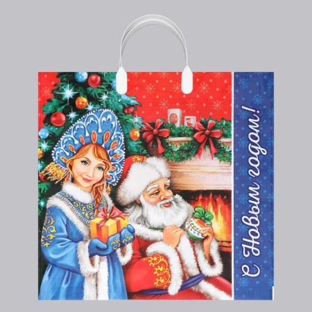 Package "Christmas Eve", polyethylene with a plastic pen, 38x35 cm, 90 μm