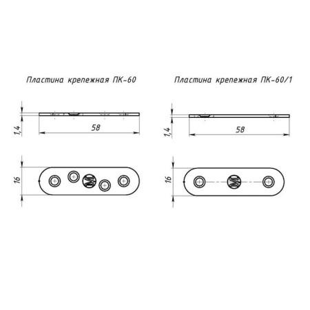 Fixing plate PK-60, galvanized, in the package 500 pcs-1