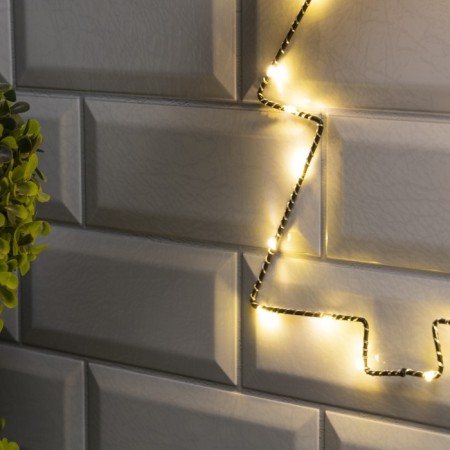 LED figure "Christmas tree" 20 × 29 cm, metal, batteries AAX2 (not complete), glow warm white-2