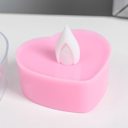 Nightmare "Candle Heart" LED 0.5W from 3XAG10 batteries pink 5x5x4 cm Risalux-3