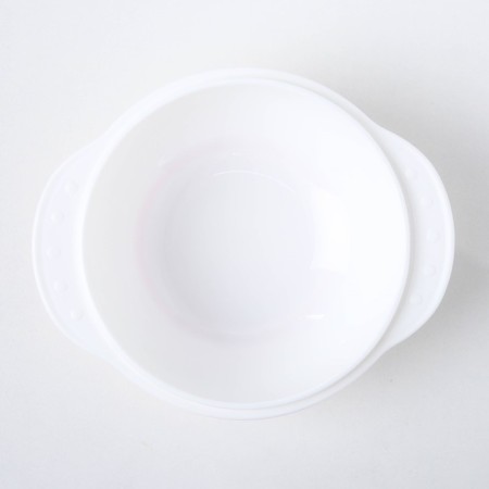 Set for feeding, 3 items: a bowl on a suction cup 400 ml, cover, spoon, pink sucker color, chick lid color-3