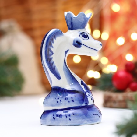 Souvenir "Snake with the Crown", Gzhel-3