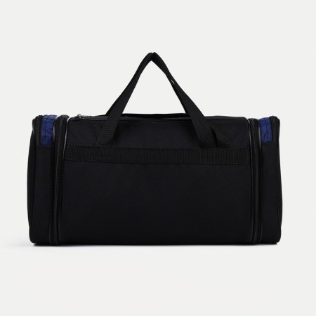 Sports bag with lightning, with an increase, 3 outer pockets, a long belt, black/blue color-1