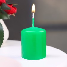 Candle - cylinder, 4x5cm, 7 hours, 47 g, green