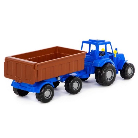 Tractor with trailer No. 1, blue color (in a net)-3