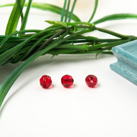 Acrylic beads "Round" 8 mm, 25 gr. Dark red-3