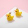 Children's earrings "chosen" ducklings, yellow color in gold