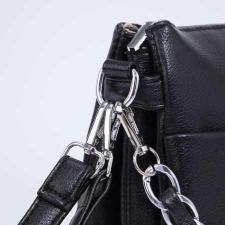 Bag Cross-Bodi with a zipper, black color-4