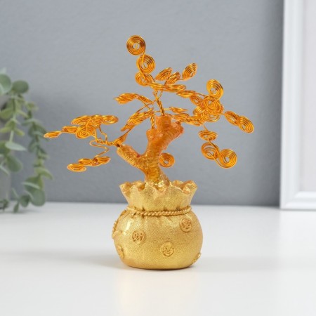 Souvenir Polystone, metal "Tree of life in a bag" 6x17x17 cm-3