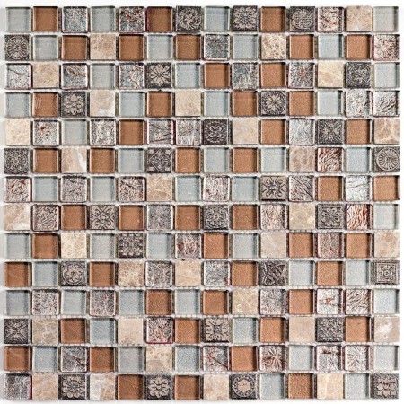 Glass mosaic with stone Bonaparte, Fantasy 306x306x8 mm