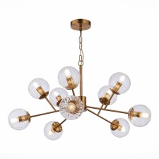 Suspended EVOLUCE lamp. Sle220803-10. Andria. 10x40 watts, E14, 81x81x52 cm, brass color