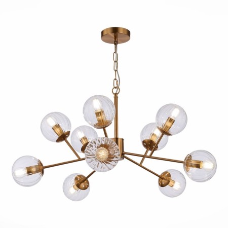 Suspended EVOLUCE lamp. Sle220803-10. Andria. 10x40 watts, E14, 81x81x52 cm, brass color