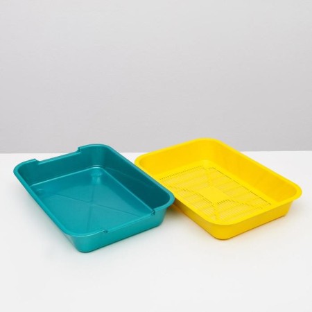 Medium toilet with a mesh of 36 x 26 x 6.5 cm, yellow/turquoise-4