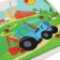 Wooden toy, liners with handles "Blue Tractor"